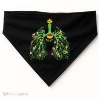 Festive Holiday Lung Ornament for Respiratory Therapists USA-Made Doggie Bandana thumb 0