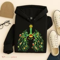 Festive Holiday Lung Ornament for Respiratory Therapists Hoodie thumb 4