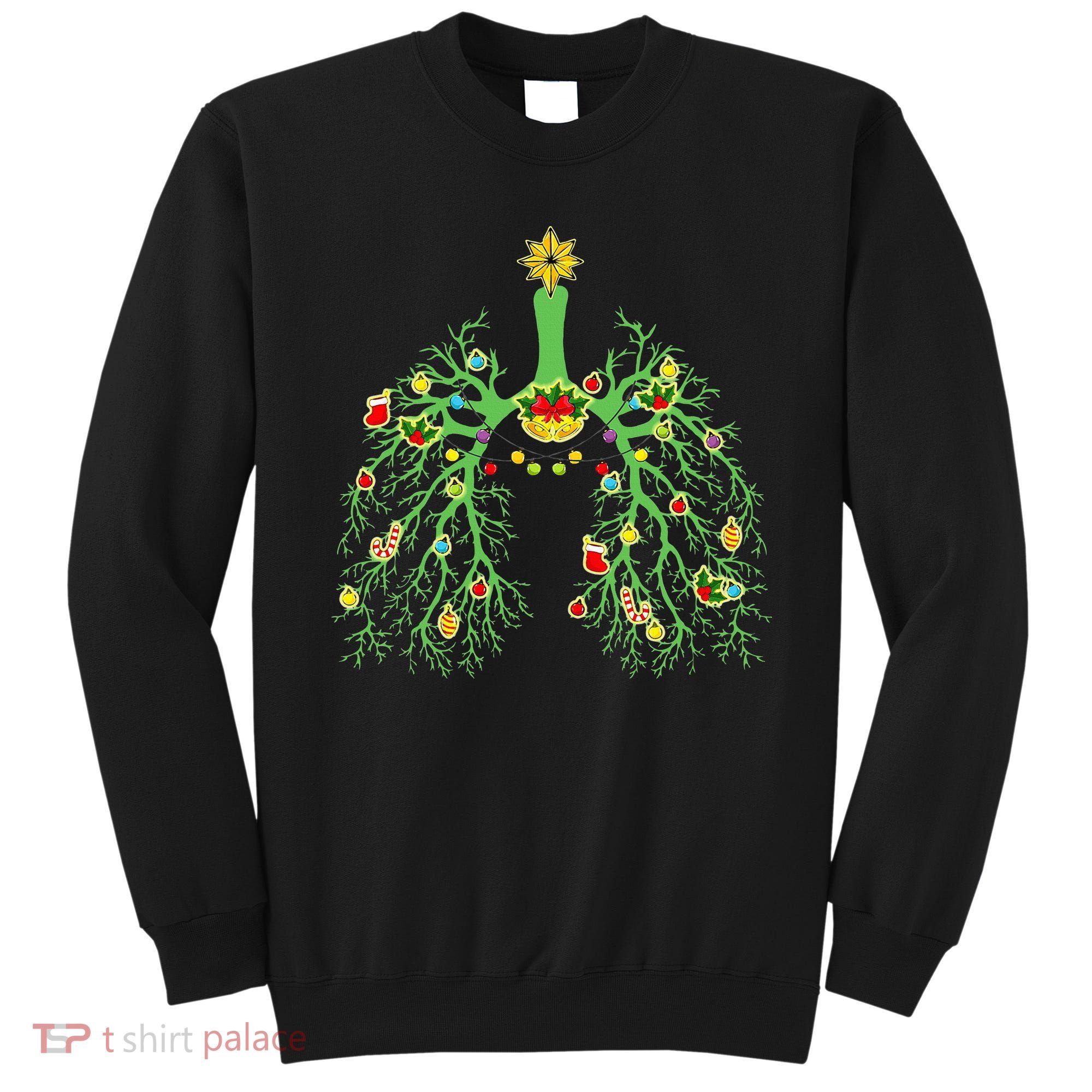 Festive Holiday Lung Ornament for Respiratory Therapists Sweatshirt