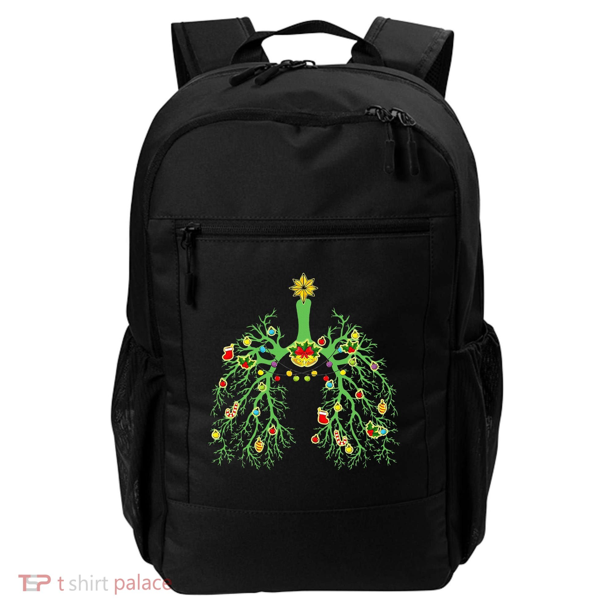 Festive Holiday Lung Ornament for Respiratory Therapists Backpack