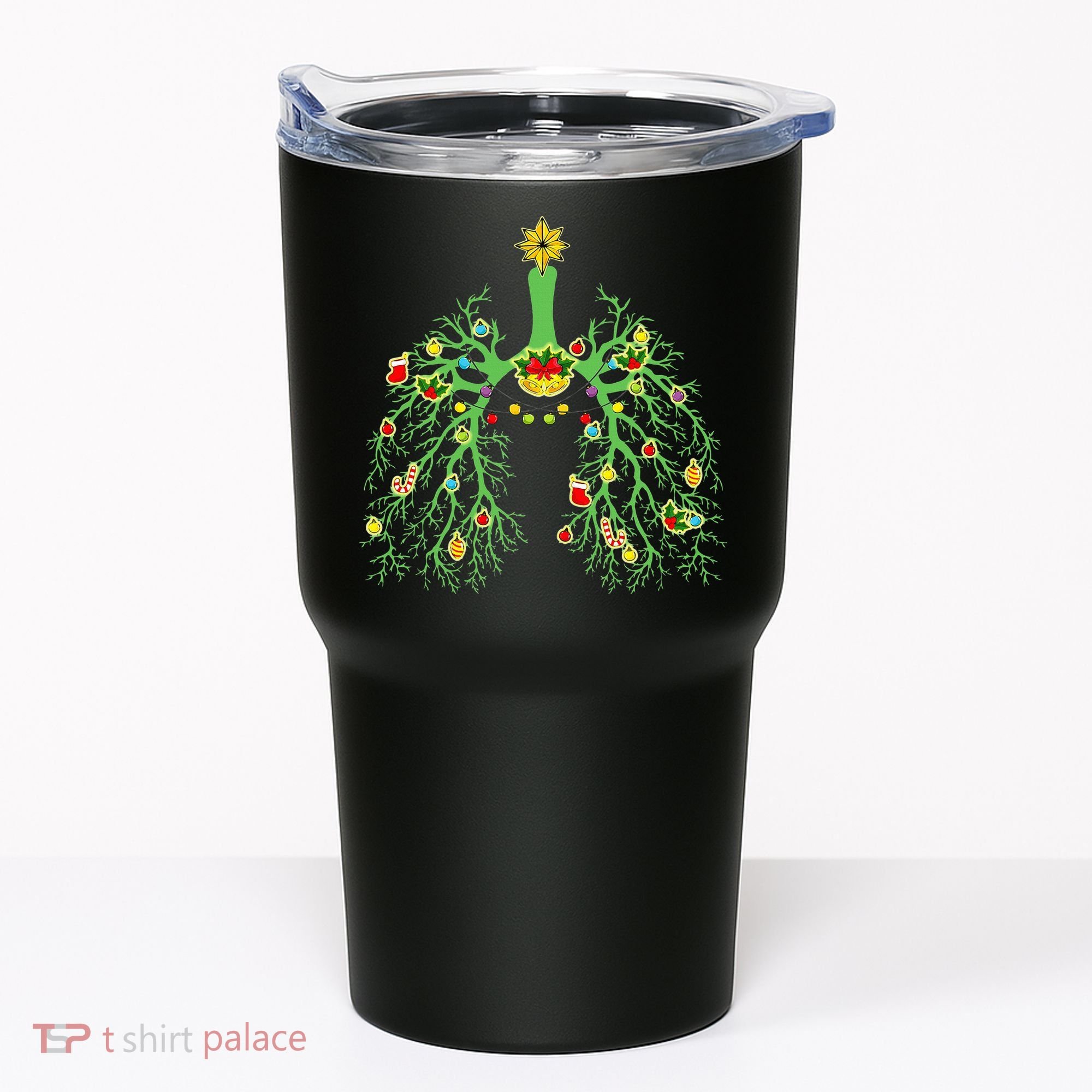 Festive Holiday Lung Ornament for Respiratory Therapists Tumbler