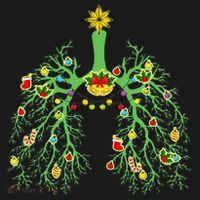 Festive Holiday Lung Ornament for Respiratory Therapists Baby Bodysuit thumb 2