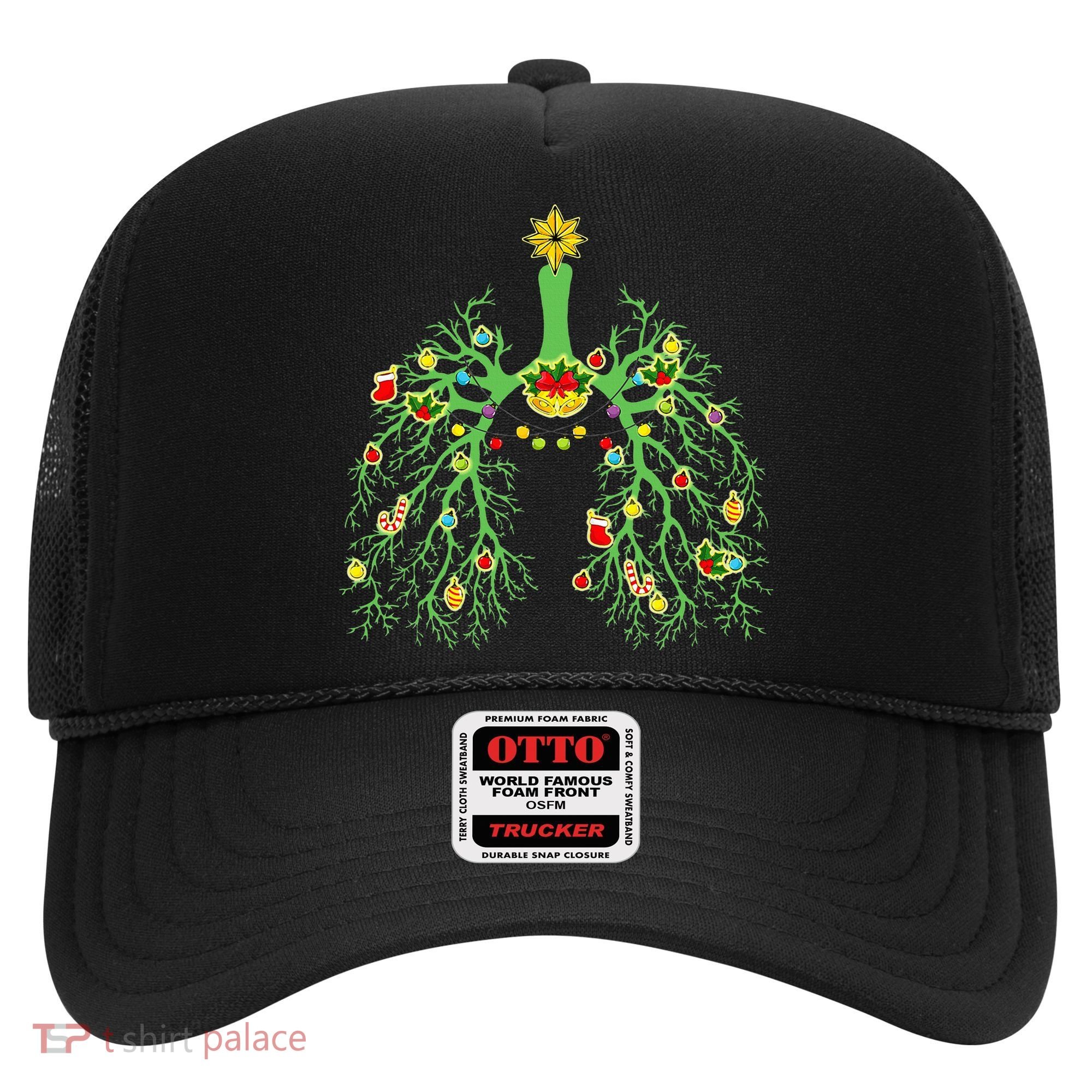 Festive Holiday Lung Ornament for Respiratory Therapists Hat