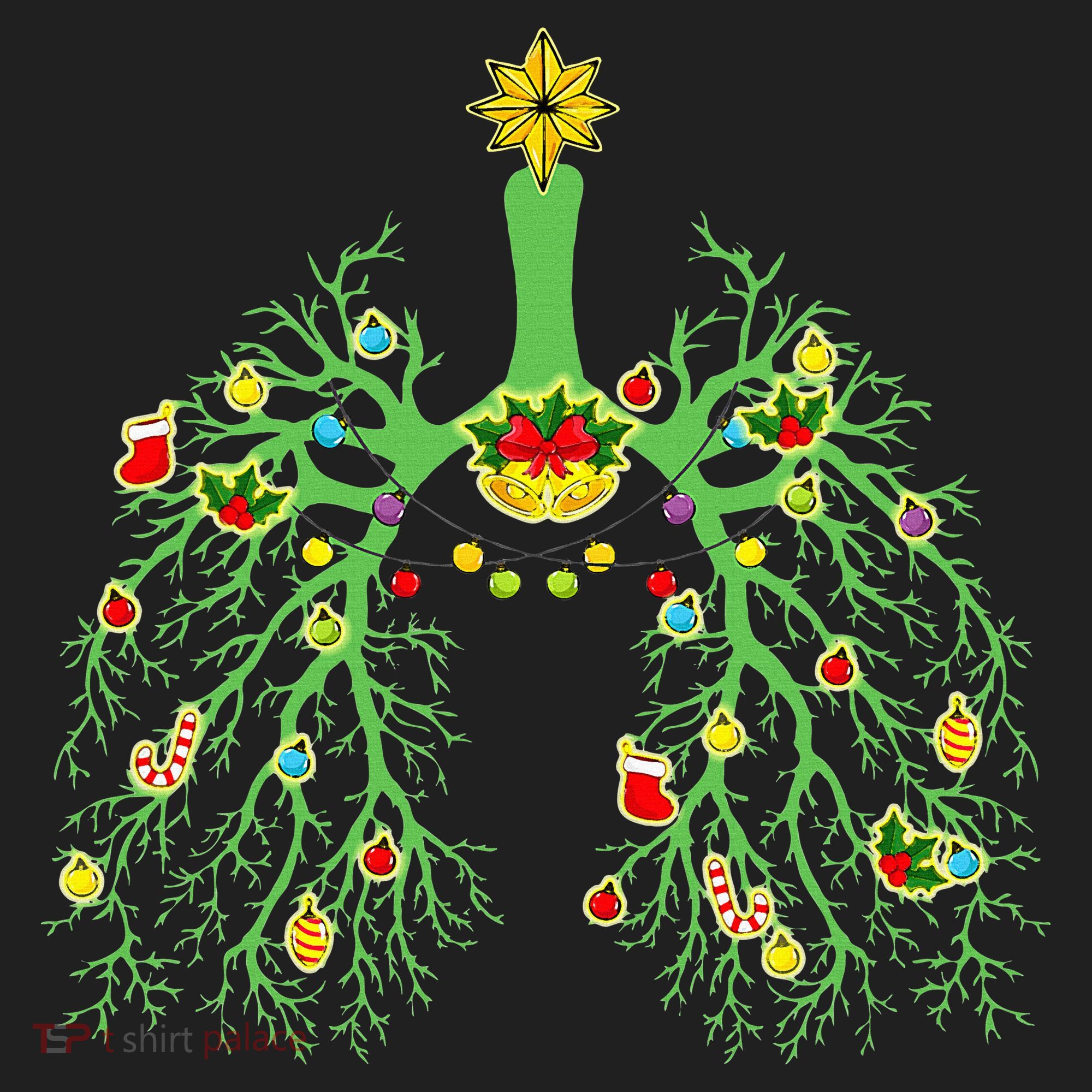Festive Holiday Lung Ornament for Respiratory Therapists Hat