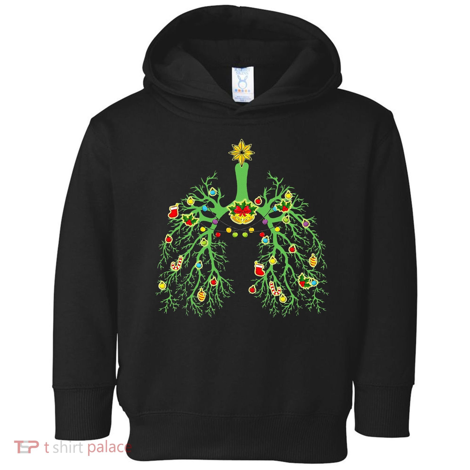 Festive Holiday Lung Ornament for Respiratory Therapists Toddler Hoodie