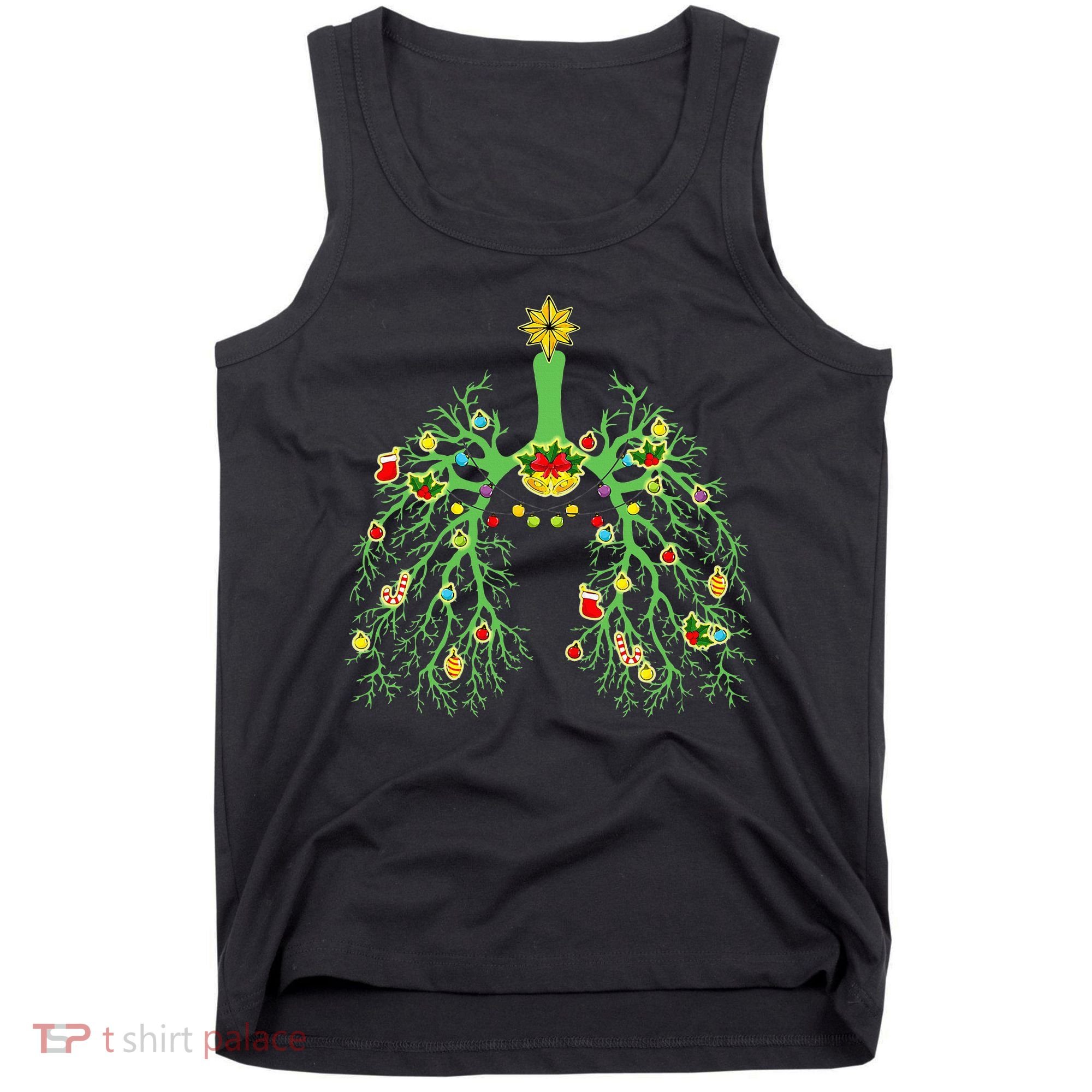 Festive Holiday Lung Ornament for Respiratory Therapists Tank Top