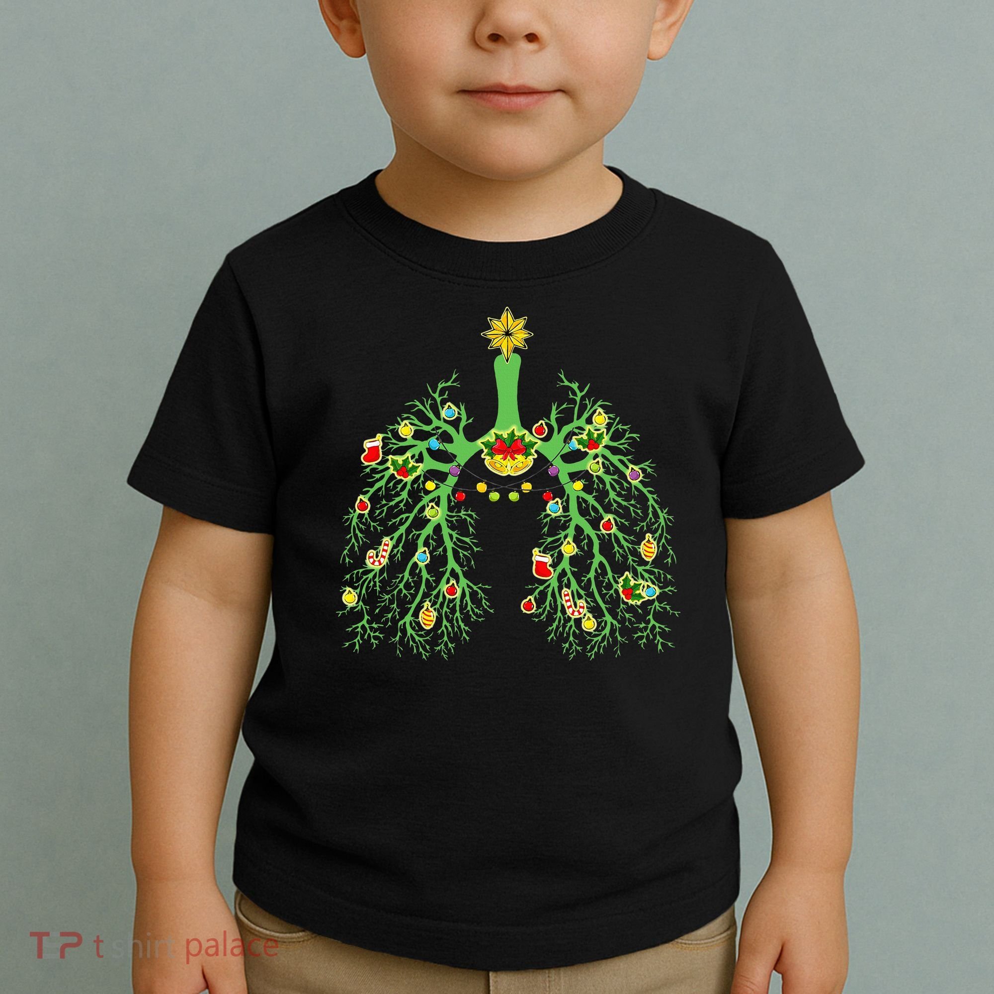 Festive Holiday Lung Ornament for Respiratory Therapists Toddler T-Shirt