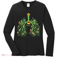 Festive Holiday Lung Ornament for Respiratory Therapists Women's Long Sleeve Shirt thumb 0