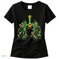 Festive Holiday Lung Ornament for Respiratory Therapists Women's T-Shirt thumb 0