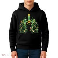 Festive Holiday Lung Ornament for Respiratory Therapists Kids Hoodie thumb 4