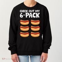Funny Hotdog Lover Check Out My 6 Pack Hot Dog Women's Sweatshirt thumb 0