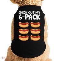Funny Hotdog Lover Check Out My 6 Pack Hot Dog Doggie Tank thumb 0