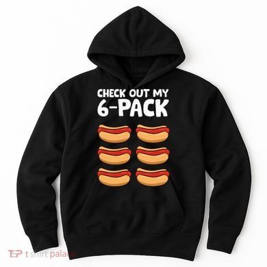Funny Hotdog Lover Check Out My 6 Pack Hot Dog Hoodie