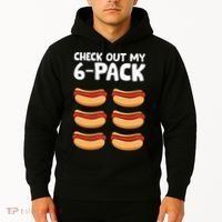 Funny Hotdog Lover Check Out My 6 Pack Hot Dog Hoodie thumb 2