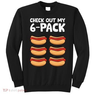 Funny Hotdog Lover Check Out My 6 Pack Hot Dog Sweatshirt