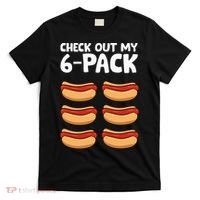 Funny Hotdog Lover Check Out My 6 Pack Hot Dog T-Shirt thumb 0