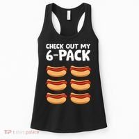 Funny Hotdog Lover Check Out My 6 Pack Hot Dog Women's Tank Top thumb 0