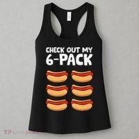 Funny Hotdog Lover Check Out My 6 Pack Hot Dog Women's Tank Top thumb 3