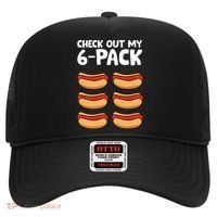 Funny Hotdog Lover Check Out My 6 Pack Hot Dog Hat thumb 0
