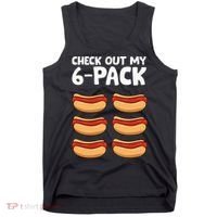 Funny Hotdog Lover Check Out My 6 Pack Hot Dog Tank Top thumb 0