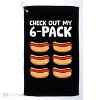 Funny Hotdog Lover Check Out My 6 Pack Hot Dog Golf Towel thumb 0