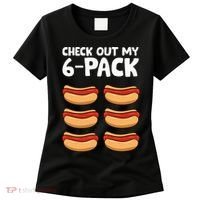 Funny Hotdog Lover Check Out My 6 Pack Hot Dog Women's T-Shirt thumb 0