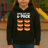 Funny Hotdog Lover Check Out My 6 Pack Hot Dog Kids Hoodie thumb 3