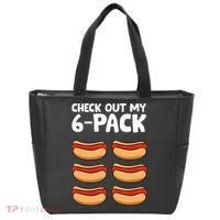 Funny Hotdog Lover Check Out My 6 Pack Hot Dog Tote Bag thumb 0