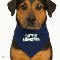 Funny Halloween Little Monster USA-Made Doggie Bandana thumb 1