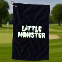 Funny Halloween Little Monster Golf Towel thumb 1
