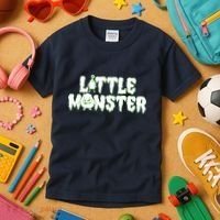 Funny Halloween Little Monster Kids T-Shirt thumb 3