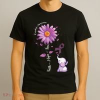 Faith Hope Love Sunflower Elephant Overdose Awareness T-Shirt thumb 3