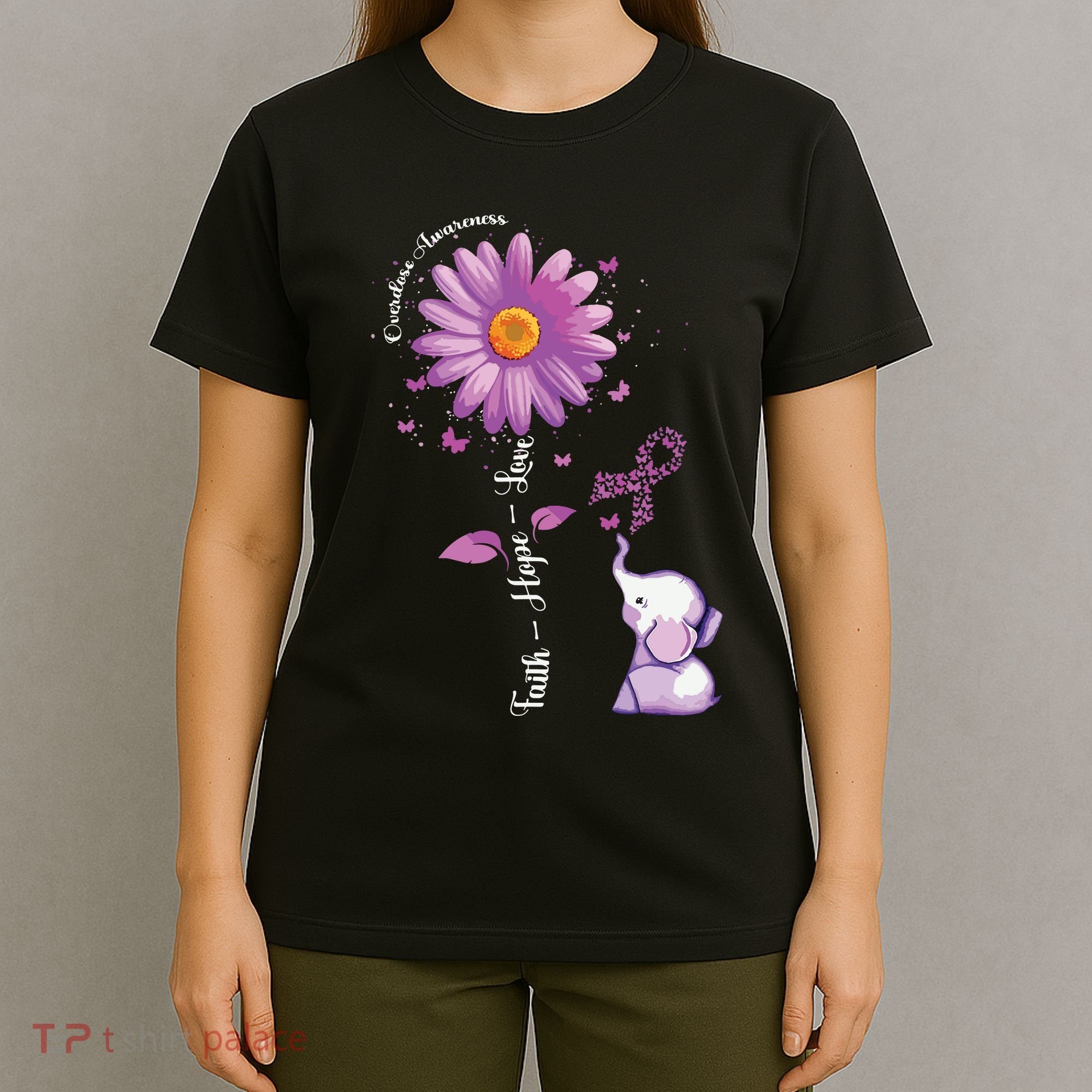 Faith Hope Love Sunflower Elephant Overdose Awareness T-Shirt