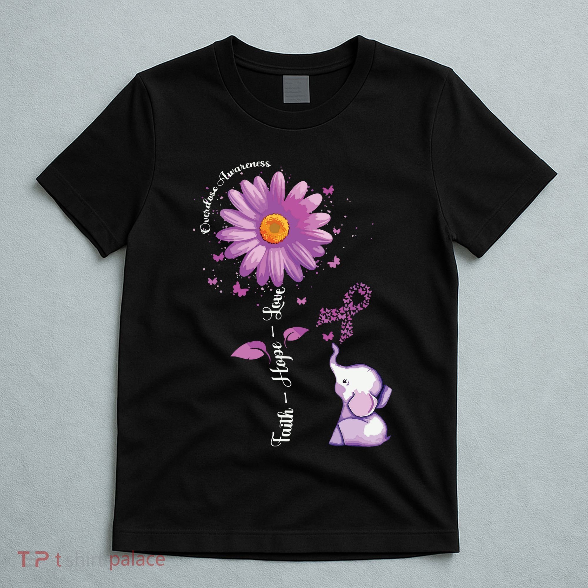 Faith Hope Love Sunflower Elephant Overdose Awareness T-Shirt