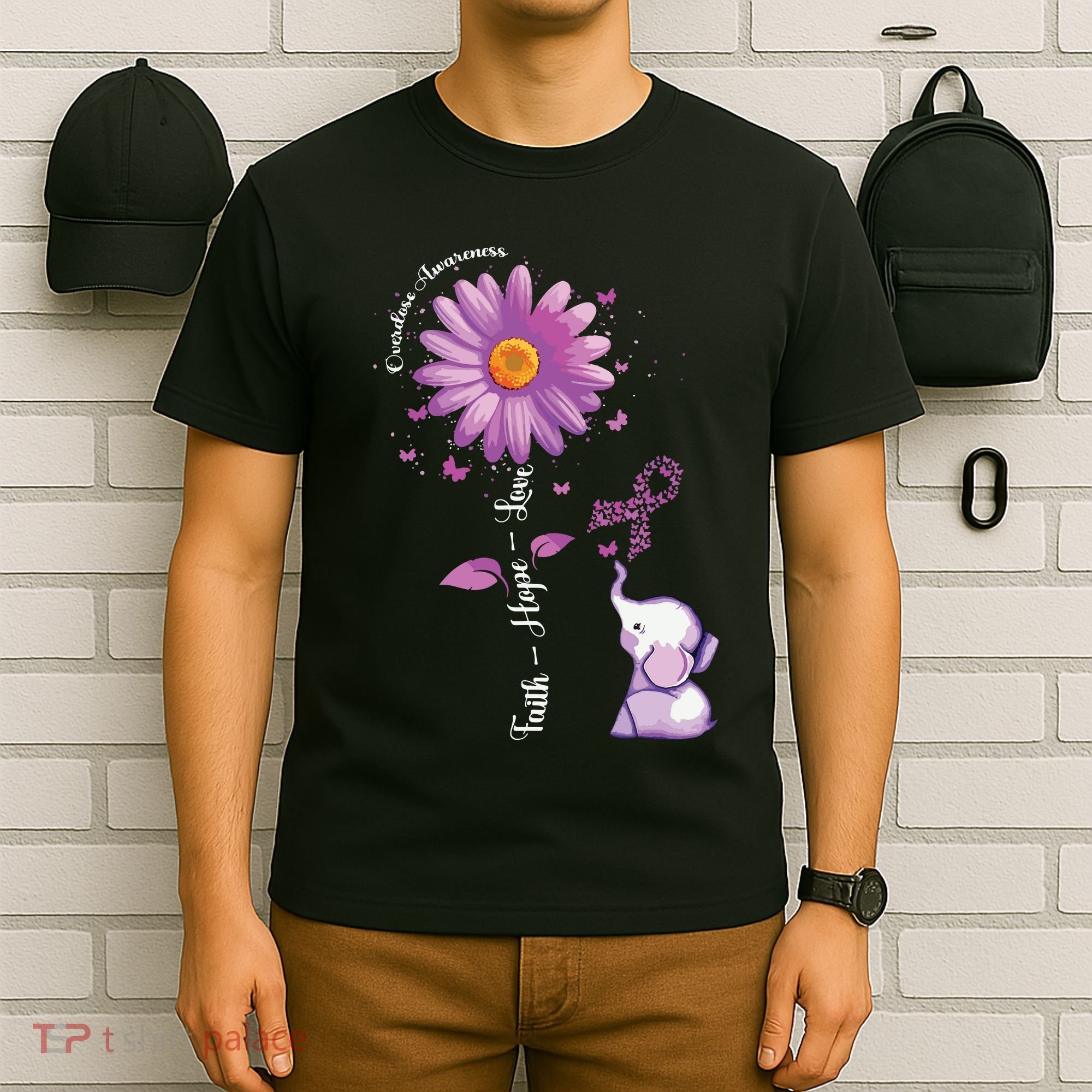 Faith Hope Love Sunflower Elephant Overdose Awareness T-Shirt