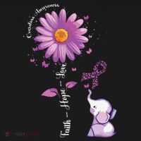 Faith Hope Love Sunflower Elephant Overdose Awareness Coaster thumb 2