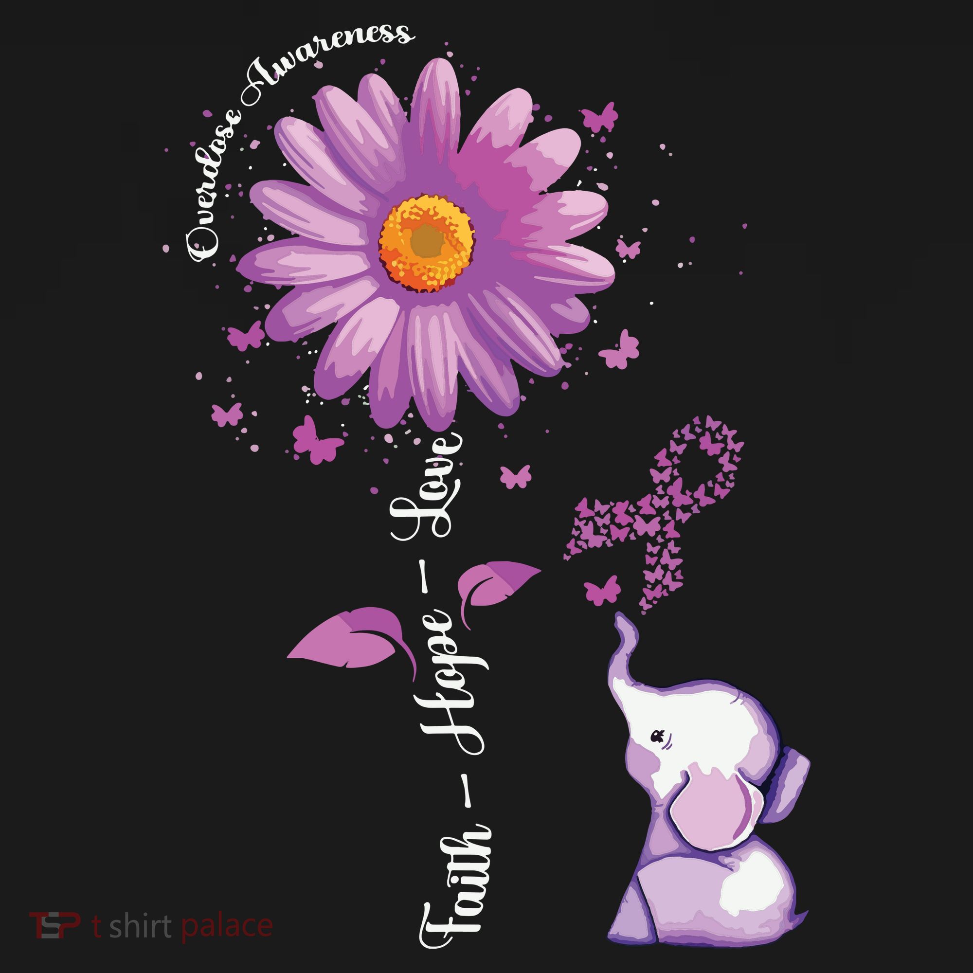Faith Hope Love Sunflower Elephant Overdose Awareness Women's Hoodie