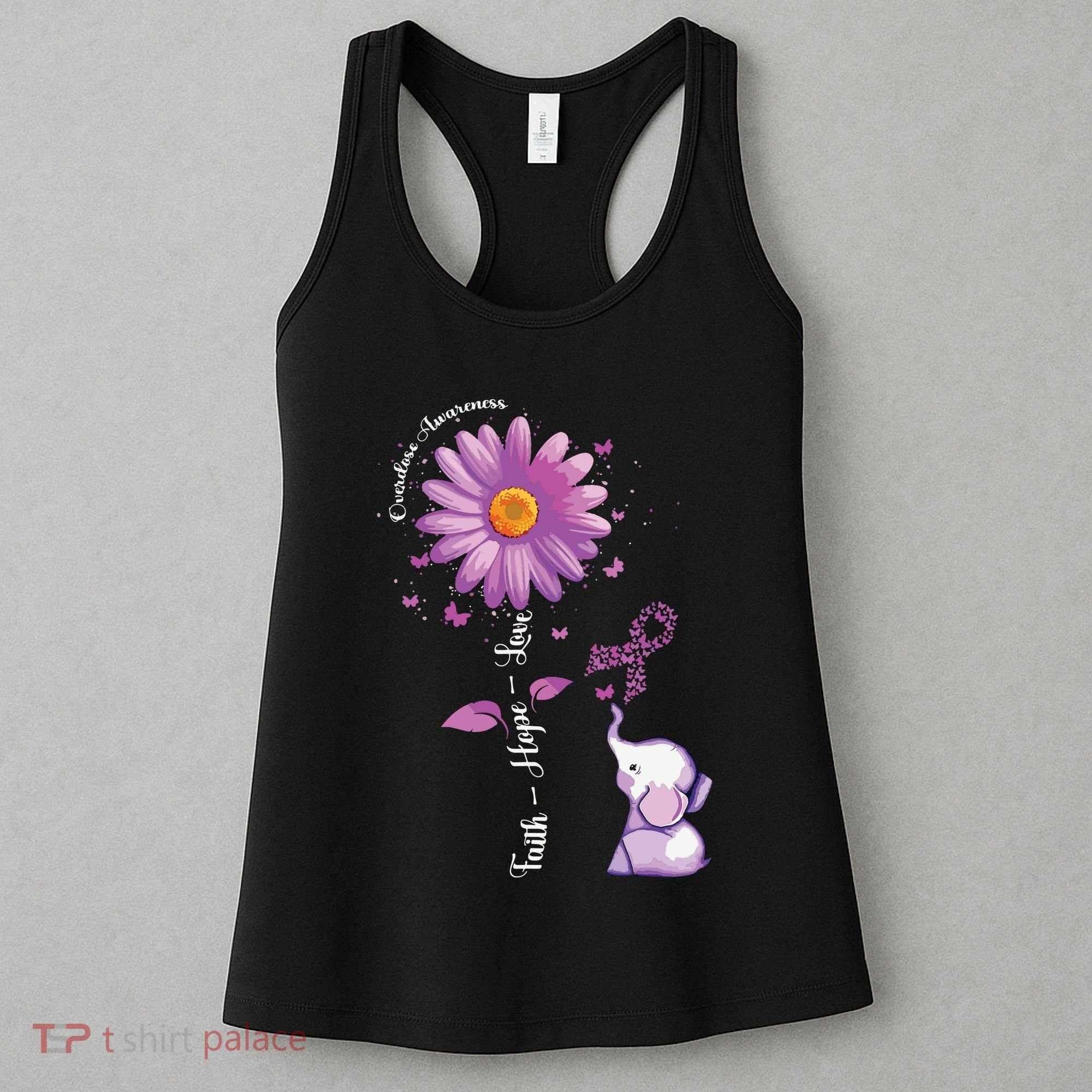 Faith Hope Love Sunflower Elephant Overdose Awareness Women's Tank Top