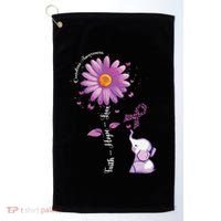 Faith Hope Love Sunflower Elephant Overdose Awareness Golf Towel thumb 0