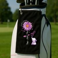 Faith Hope Love Sunflower Elephant Overdose Awareness Golf Towel thumb 2