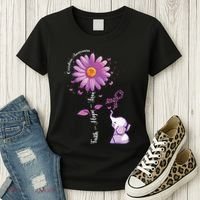 Faith Hope Love Sunflower Elephant Overdose Awareness Women's T-Shirt thumb 3