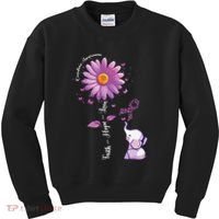 Faith Hope Love Sunflower Elephant Overdose Awareness Kids Sweatshirt thumb 0