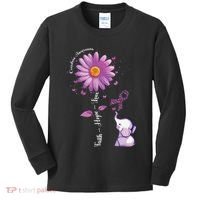 Faith Hope Love Sunflower Elephant Overdose Awareness Kids Long Sleeve Shirt thumb 0