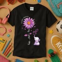 Faith Hope Love Sunflower Elephant Overdose Awareness Kids T-Shirt thumb 3