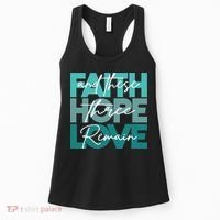 Faith Hope Love And These Three Remain Religious Christian Women's Tank Top thumb 0