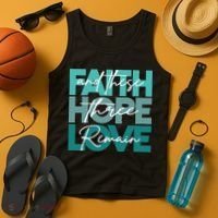 Faith Hope Love And These Three Remain Religious Christian Tank Top thumb 4