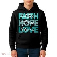 Faith Hope Love And These Three Remain Religious Christian Kids Hoodie thumb 4