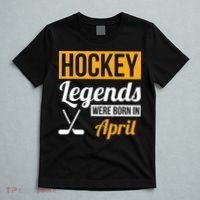 funny Hockey Legends Were Born In April Birthday T-Shirt thumb 5