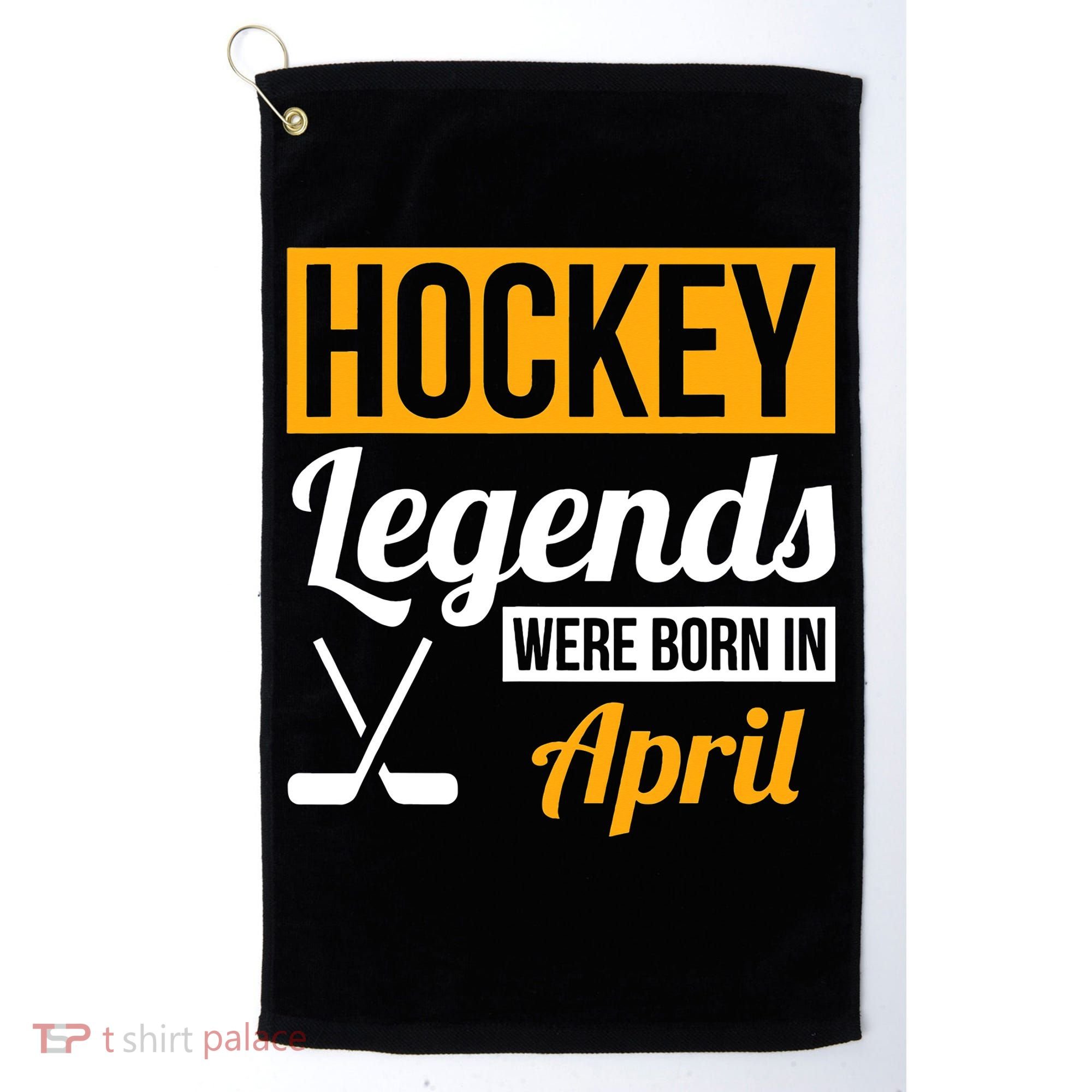 funny Hockey Legends Were Born In April Birthday Golf Towel