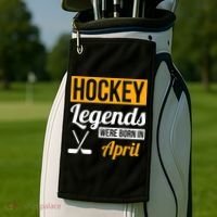 funny Hockey Legends Were Born In April Birthday Golf Towel thumb 2